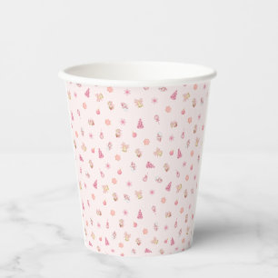 Cozy Pink Christmas Pattern Paper Cups