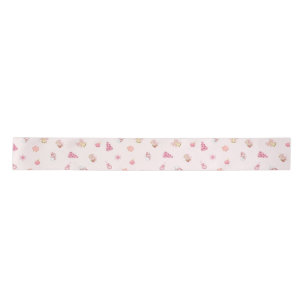 Cozy Pink Christmas Pattern Satin Ribbon