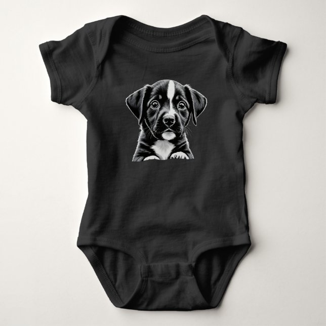 Cozy Puppy Baby Bodysuit (Front)