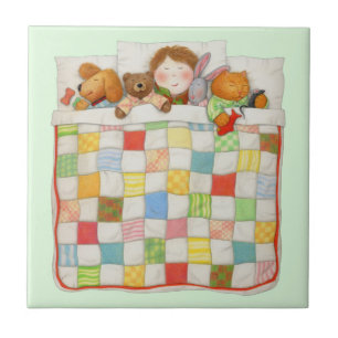 COZY QUILT 4.25x4.25 Ceramic Tile - Green