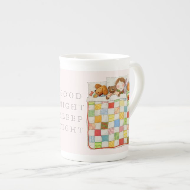 COZY QUILT Bone China Mug - Pink (Front Right)