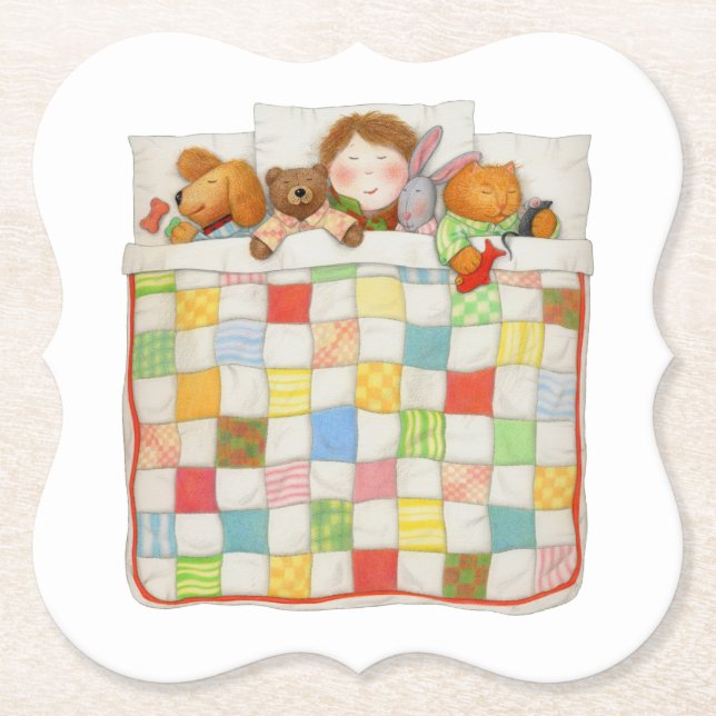 COZY QUILT Bracket Paper Coasters (Front)