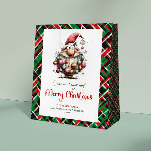 Cozy Quirky Santa Classic Watercolor Gift Bag