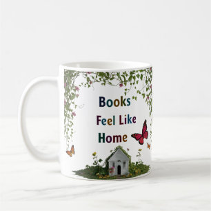 Cozy Rainbow Book Lover Mug: Books Feel Like Home Coffee Mug