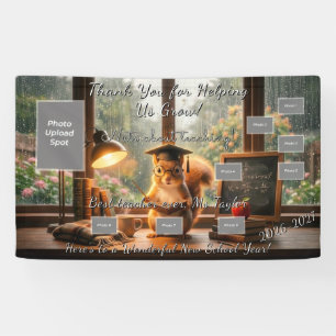Cozy Rainy Day Squirrel Teacher Appreciation Banner
