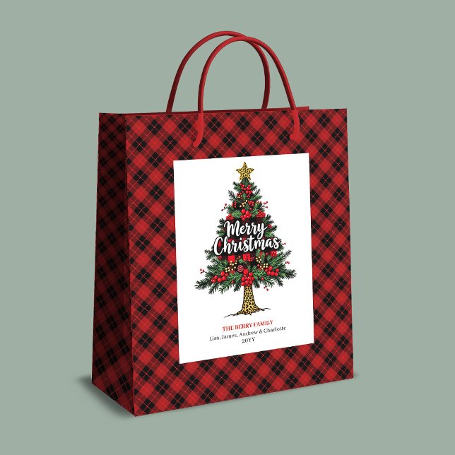 Cozy red black plaid gift bag Christmas custom (Cozy red black plaid gift bag Christmas custom)