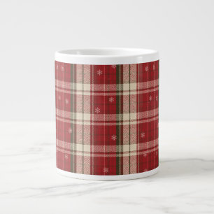 Cozy Red Plaid Snowflake Holiday Mug