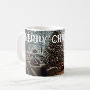 Cozy Room Christmas ,Fireplace, Tree and Stockings Coffee Mug