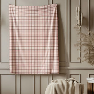 Cozy Rose Gold Plaid Blanket for Elegant Comfort