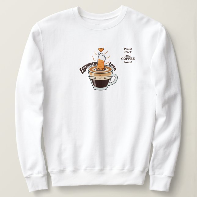Cozy Rustic Cat Coffee Lover Funny Style  Sweatshirt (Design Front)