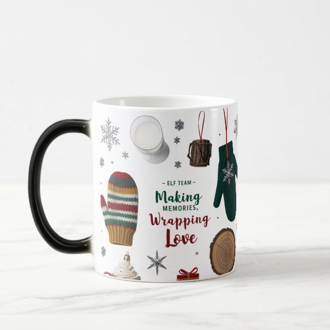 Cozy Rustic Knitted Mittens Holiday Magic Mug (Left)