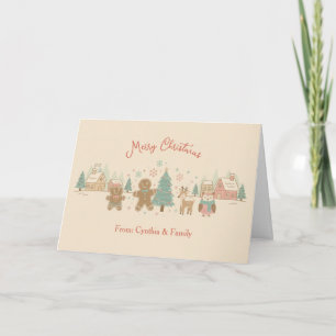 Cozy Rustic Pastel Merry Christmas Holiday Card