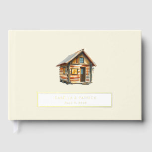 Cozy Rustic Watercolor Cabin Guest Book