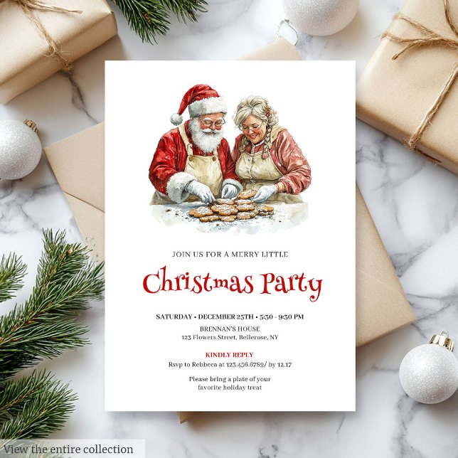 Cozy Santa Claus Watercolor Kids Holiday Invite (Cozy Santa Claus Watercolor Kids Holiday Invite

)