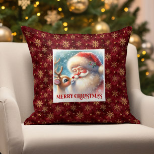 Cozy Santa Rudolph Pillow Holiday Magic Christmas