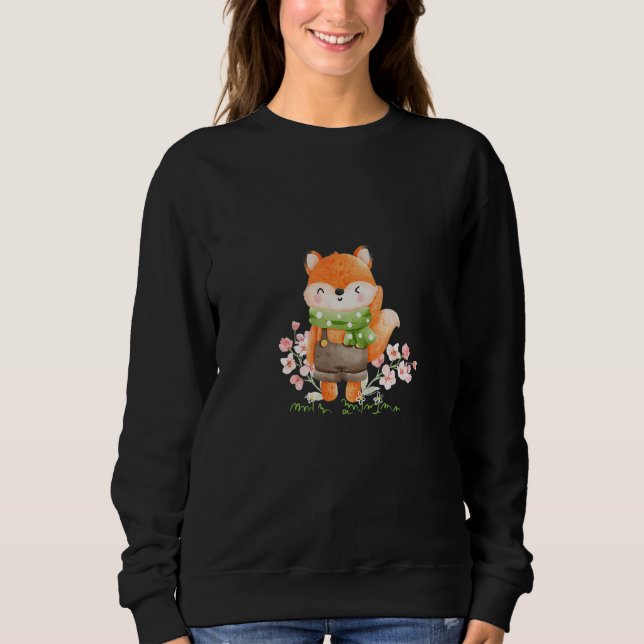 Cozy Scarf Fox Fall in the Woodlands Sweatshirt (Front)