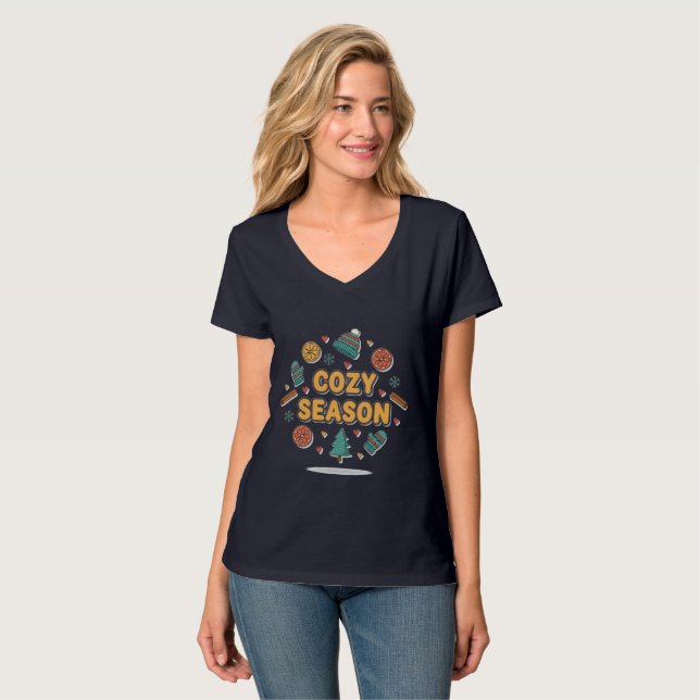 Cozy Season Holiday Elements – Style B T-Shirt (Front Full)