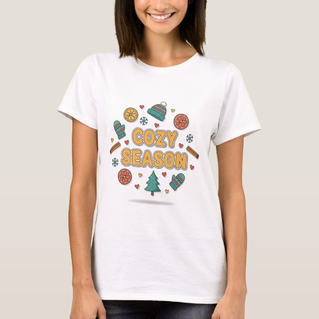 Cozy Season Holiday Elements – Style B T-Shirt (Front)