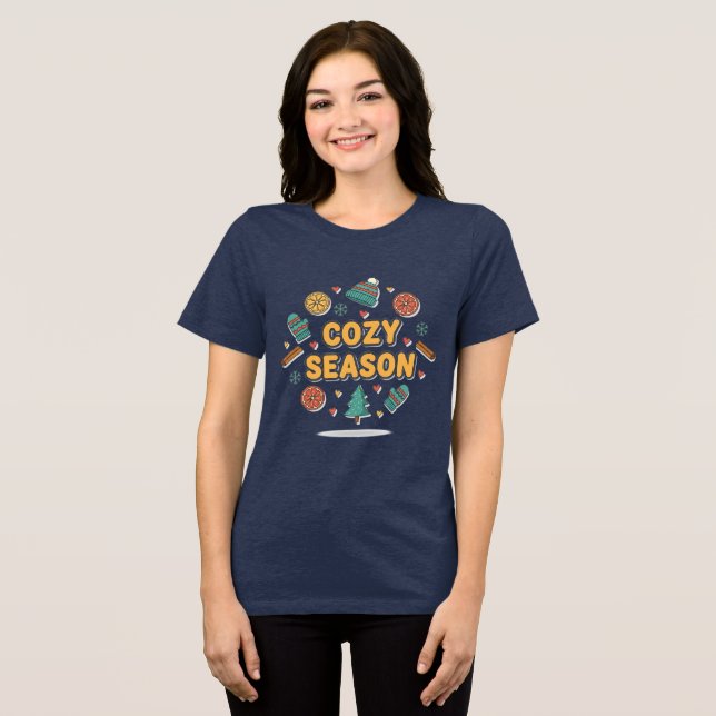 Cozy Season Holiday Elements – Style B Tri-Blend Shirt (Front Full)