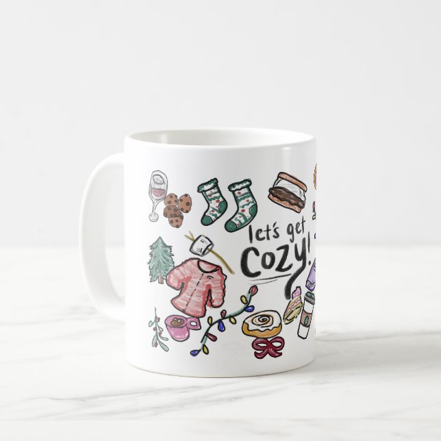 Cozy Season Mug, Illustration Coffee Mug (Front Left)