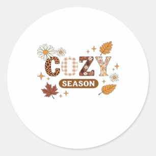 Cozy Season Oversized T-Shirt Classic Round Sticker