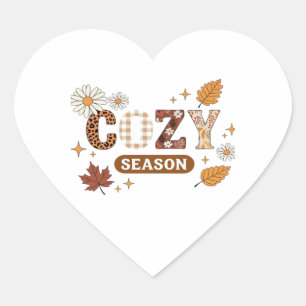Cozy Season Oversized T-Shirt Heart Sticker