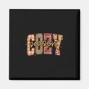 Cozy Season Wildflower Autumn Fall Y'all Leaves Th Magnet