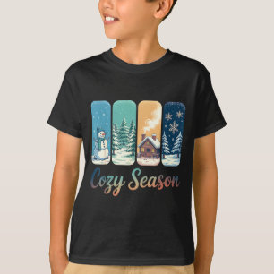Cozy Season Winter Wonderland Cabin Snowman Snowfl T-Shirt
