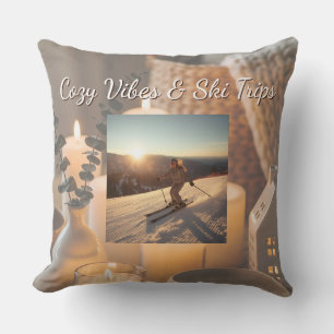 Cozy Ski Trip Throw Pillow Mountain Lifestyle