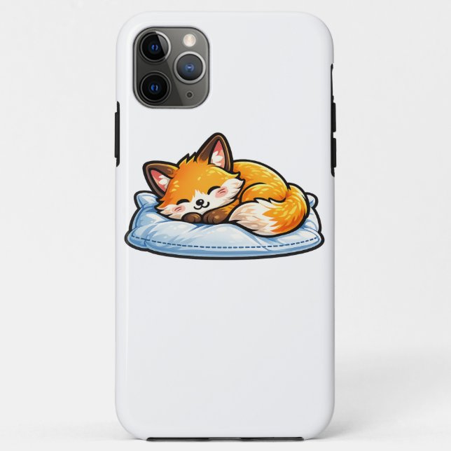 Cozy Sleeping Fox on Pillow Cute Kawaii Fox  Case-Mate iPhone Case (Back)