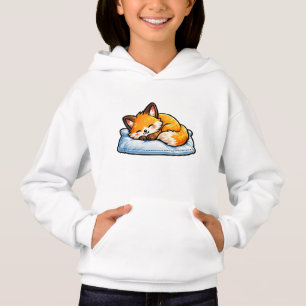 Cozy Sleeping Fox on Pillow Cute Kawaii Fox Hoodie