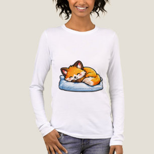 Cozy Sleeping Fox on Pillow Cute Kawaii Fox T-Shir Tri-Blend Shirt