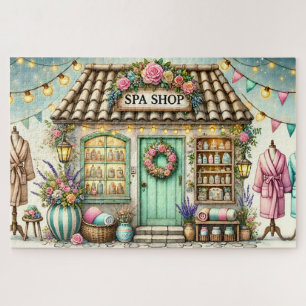 Cozy Spa Boutique Relaxation Cottage Self-Care Jigsaw Puzzle