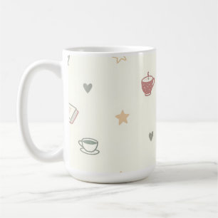 Cozy Tea Books Candle Pattern Soft Coffee Mug