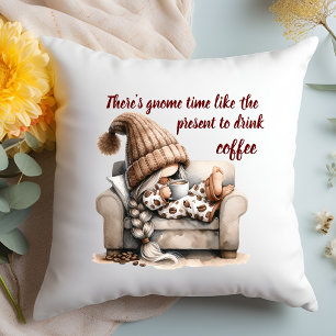 Cozy Two-tone Watercolor Gnome Throw Pillow