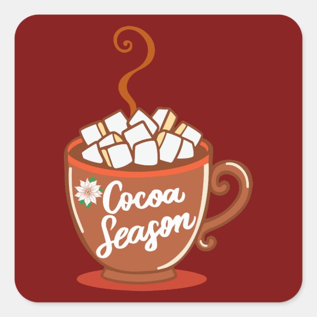Cozy up with this sweet Cocoa Season design  Square Sticker (Front)