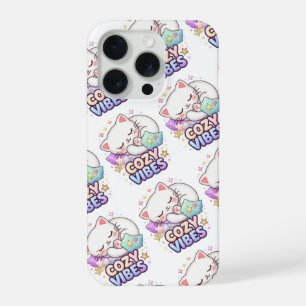 Cozy Vibe Cat Sticker   Cute Sleeping Cat  iPhone 15 Pro Case