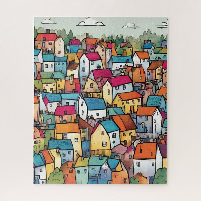 Cozy Village Charm Jigsaw Puzzle (Vertical)