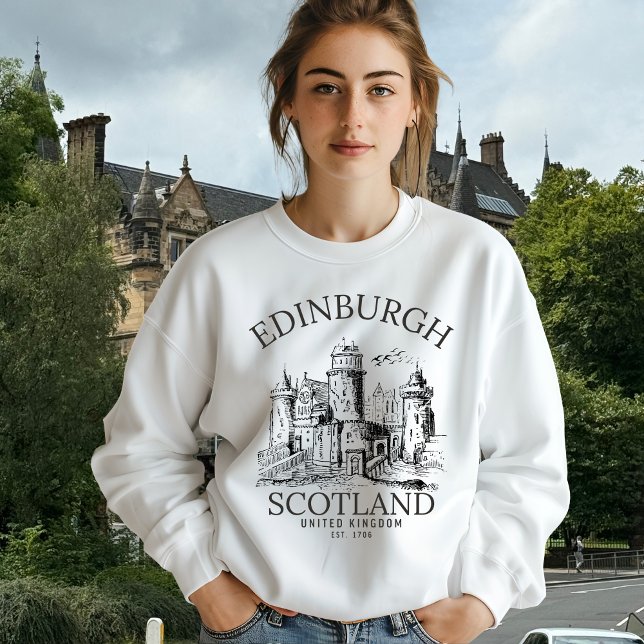 Cozy Vintage Edinburgh | Castle Retro Design Sweatshirt (Creator Uploaded)