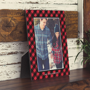 Cozy & Warm Red Buffalo Plaid Family Photo Frame