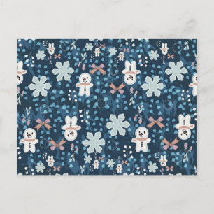 Cozy Whimsical Holiday Throw Pillow Postcard