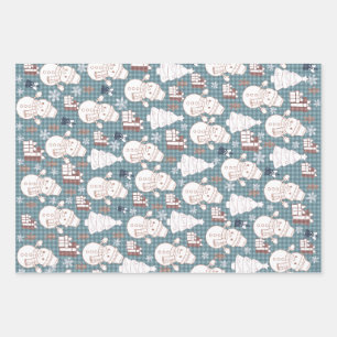 Cozy Whimsical Holiday Wrapping Paper Sheet