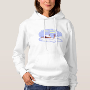 Cozy Winter Cabin in Snow Frosty Landscape Hoodie
