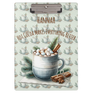 Cozy Winter Cocoa Marshmallow Mug Scene Clipboard