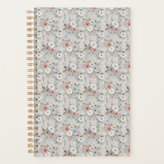 Cozy Winter Floral Pattern Planner (Front)