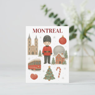 Cozy Winter in Montreal Christmas Watercolor Holiday Postcard