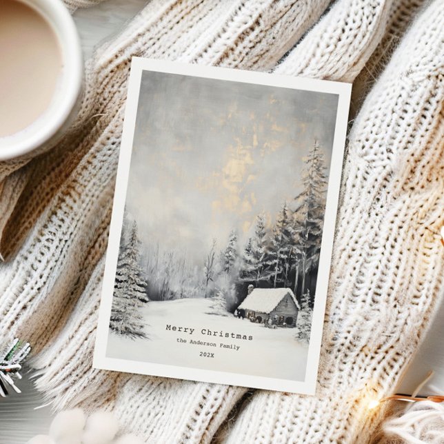 Cozy Winter Lanscape Christmas Holiday Card (Creator Uploaded)
