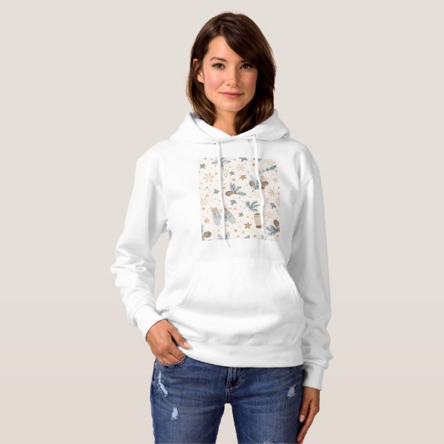 Cozy Winter Magic | Elegant Minimalist Winter Desi Hoodie (Front Full)