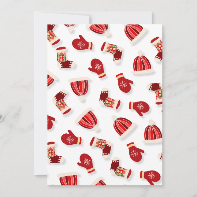 Cozy Winter Mittens and Hats white Invitation (Front)