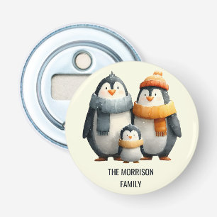 Cozy Winter Penguin Family Bottle Opener